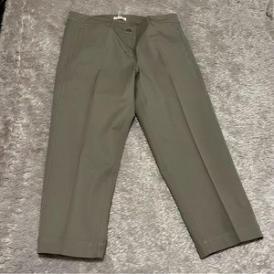 Eileen Fisher cotton khaki tan crop stretch capri pants - Size medium